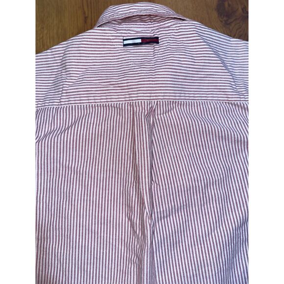 Vintage 90s Tommy Hilfiger Striped Oxford‎ Women's Seersucker Button Up Sz 6 - Picture 11 of 13